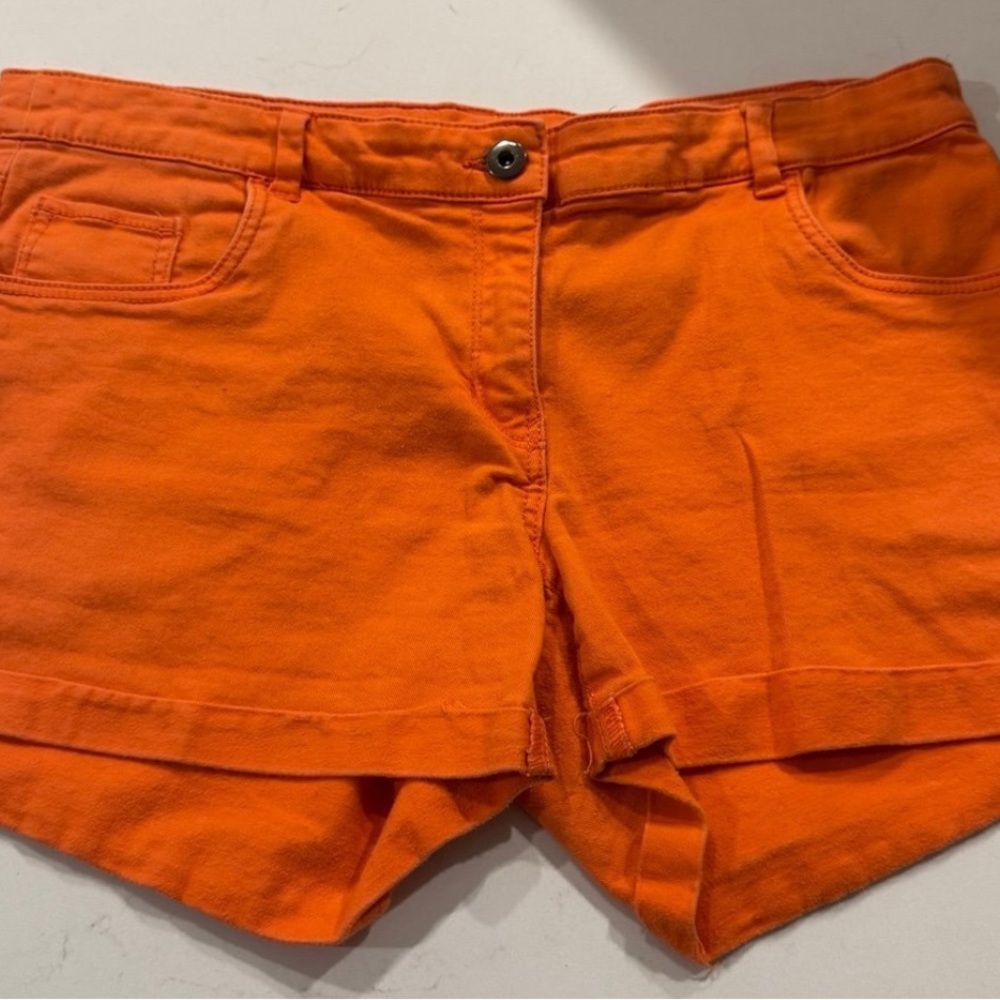 H&M Jean Shorts Womens Size 12 Orange Denim Shortie stretch